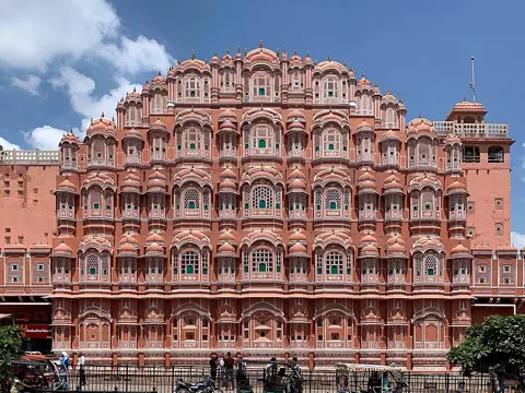 Jaipur, India — East facade Hawa Mahal Jaipur from ground level (July 2022) - img 01