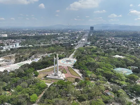 Quezon City, Philippines — Quezon Memorial Circle, Commonwealth Avenue-Philcoa NB drone (Quezon City; 03-03-2026)