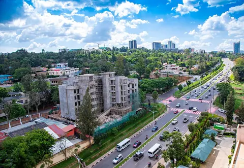 Kigali, Rwanda — High Angle View Of Kigali City Street on November 29, 2018. Emmanuel Kwizera