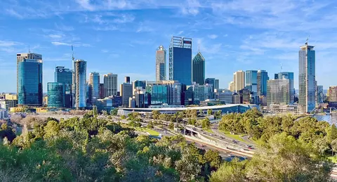 Perth, Australia — Perth CBD skyline from State War Memorial Lookout, 2023, 04 b