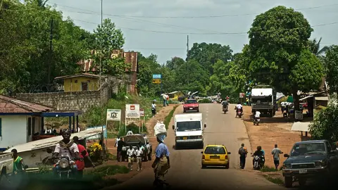 Kakata, Liberia — City of Kakata, photograph of main road near BWI, May 2012