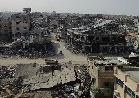 Khān Yūnis, Palestine — Israeli destruction on al-Seqaly Street in Khan Younis, Gaza War, June 11 2024