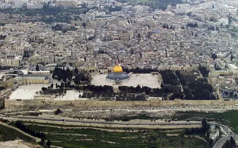 Jerusalem, Israel — Temple Mount (Aerial view, 2007) 07