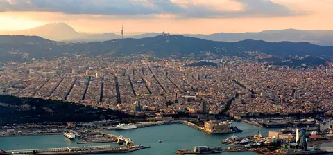 Barcelona, Spain — Evening light over Barcelona