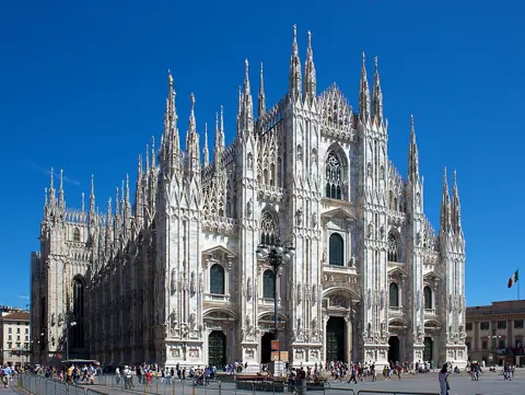 Milan, Italy — Milan Cathedral from Piazza del Duomo