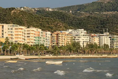 Vlorë, Albania — Promenade of Vlorë along the Adriatic Sea