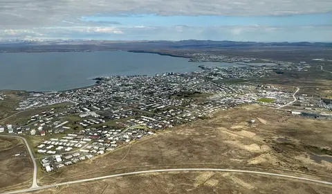 Keflavík, Iceland — Keflavík viewed from airplane