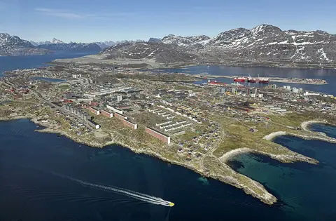 Nuuk, Greenland — Nuuk, Greenland skyline aerial view