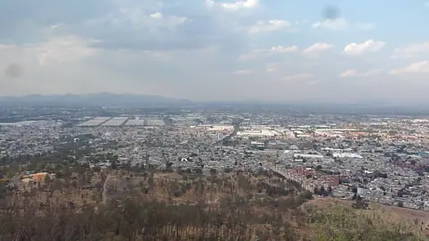 Iztapalapa, Mexico — View from Cerro de la Estrella (Mexico DF) towards the North, with Central de Abastos in the foreground, May 3013