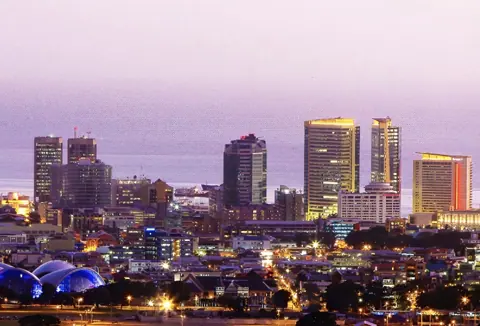 Port of Spain, Trinidad and Tobago — POS at night Skyline