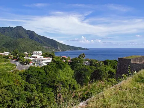 Basse-Terre, Guadeloupe — Monts Caraïbes depuis le Fort Louis Delgrès à Basse-Terre