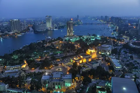 Cairo, Egypt — Cairo Opera House, Al Hurriyah Park and the Nile river (14797782354)
