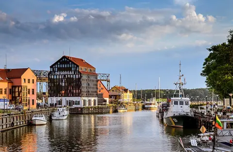 Klaipėda, Lithuania — Quite summer evening in the port city Klaipeda