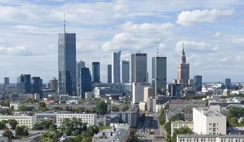 Warsaw, Poland — Aleja Niepdleglosci Warsaw 2022 aerial (cropped)