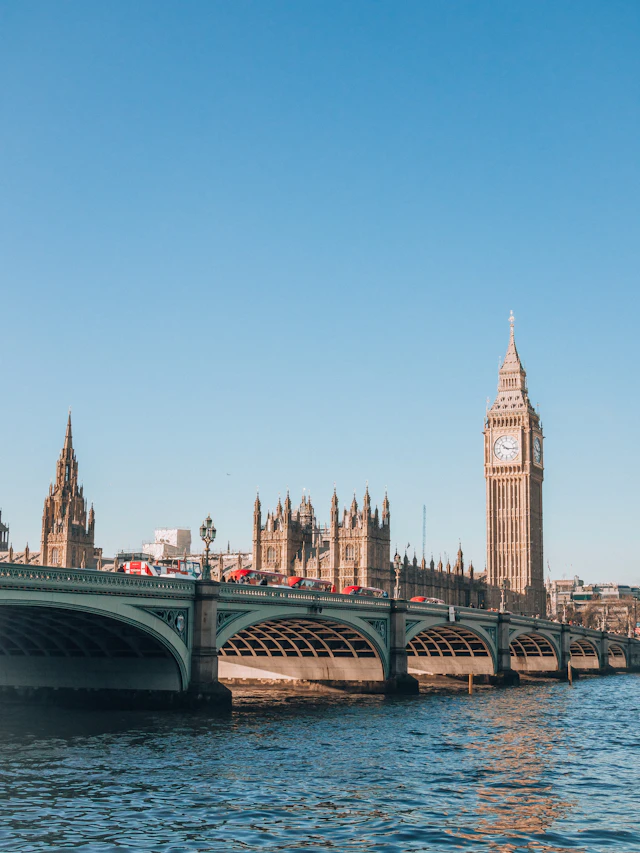 Big Ben and Westminster Bridge in London, United Kingdom