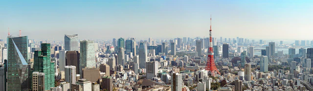 Tokyo Tower rising above the city skyline